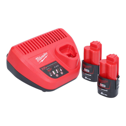 Milwaukee M12 PCSS-202C cortatubos de acero inoxidable a batería 12 V (4933479242) 12 - 28 mm + 2x baterías 2,0 Ah + cargador + estuche