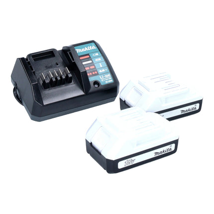 Set speciale Makita DK18B56Y con trapano a percussione HP488D e cesoie per erba UM110D 18 V serie G + 2 batterie da 1,5 Ah + caricabatterie