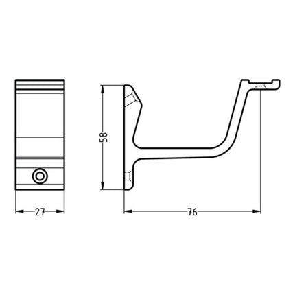 Support de main courante HERMETA 3550 aluminium plastifié noir ( 3000283341 )