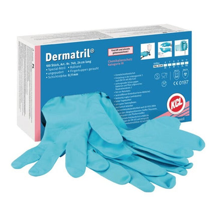 HONEYWELL guantes desechables Dermatril 740 talla 9 azul ( 4000371730 )