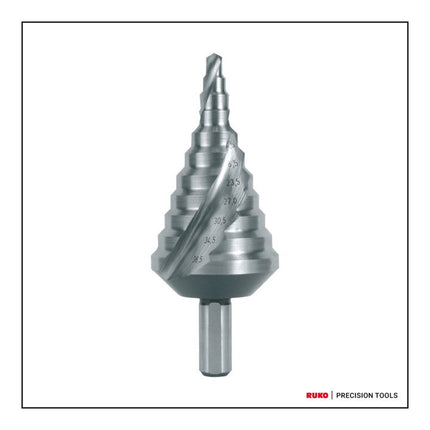 RUKO step drill bit drilling range 5.3 - 38.5 mm ( 4000601760 )