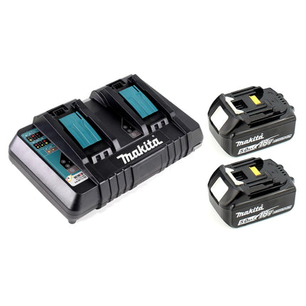 Makita DHR 400 PT2U 2 x 18 V / 36 V Li-Ion Akku Bohrhammer Kombihammer SDS-Max im Koffer + 2 x 5,0 Ah Akku + Doppelladegerät - Toolbrothers