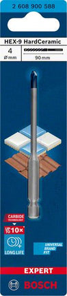 Broca cerámica BOSCH Expert HardCeramic HEX-9 Ø 4 mm longitud total 90 mm (4000909788)