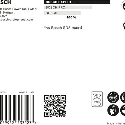 BOSCH hammer drill Expert SDS max-8X Ø 28 mm working l.400 mm l.520 mm ( 4000909920 )