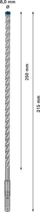 Wiertarka udarowa BOSCH Expert SDS-7X Ø 8,0 mm długość robocza 250 mm 315 mm ( 4000909939 )