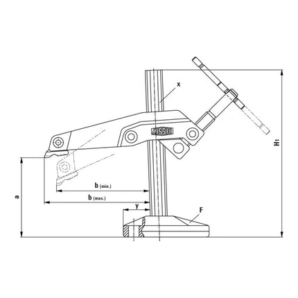 BESSEY Elément de serrage pour bras de préhension hauteur de serrage 200 mm ( 4123745010 )