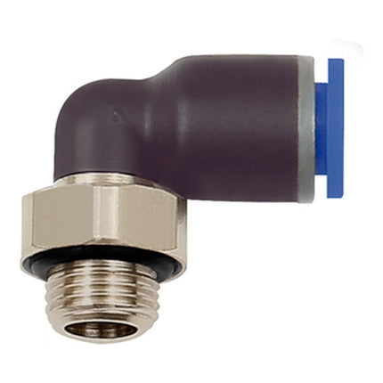 Racor rápido roscado RIEGLER en L Serie azul Rosca exterior G 1/4 ″ SW 17 mm ( 4588880198 )