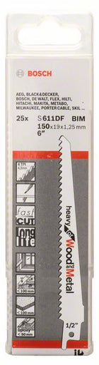 Hoja de sierra de sable BOSCH S 611 DF Longitud 150 mm Anchura 19 mm ( 8000343748 )