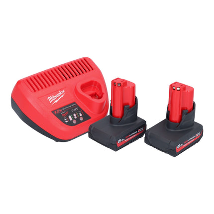 Pistola de cartuchos a batería Milwaukee M12 PCG/400A-502 12 V 400 ml + 2x baterías 5,0 Ah + cargador
