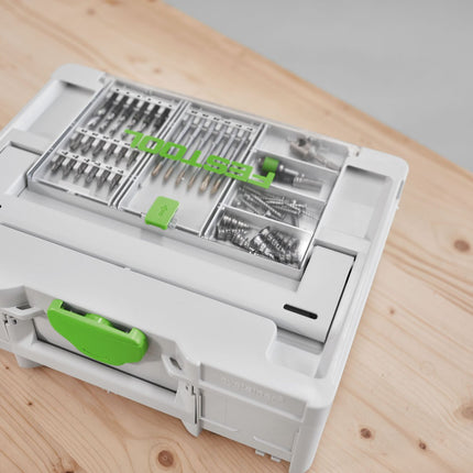 Cassette de taladro Festool BKS SYS3 D3-8 K CE/W (577395) para taladro de batería y taladro percutor Festool con soporte FastFix y portaherramientas WH-CE CENTROTEC
