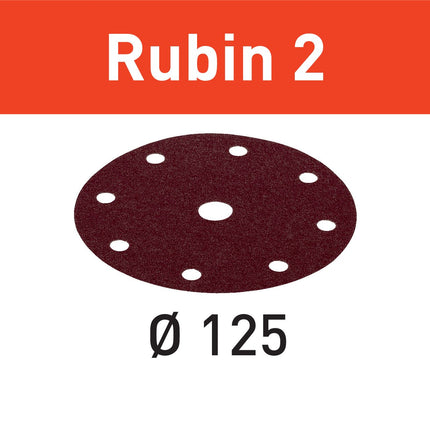 Disco abrasivo Festool STF D125/8 P120 RU2/50 Ruby 2 (499097) para RO 125, ES 125, ETS 125, ETSC 125, ES-ETS 125, ES-ETSC 125, ETS EC 125, LEX 125