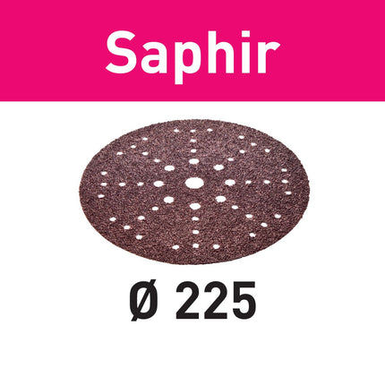 Disco de lijado Festool STF D225/48 P24 SA/25 zafiro (205650) para lijadoras de cuello largo PLANEX LHS 2 225 EQ(I), PLANEX 225 EQ, PLANEX LHS-E 225 easy, PLANEX LHS 2-M 225 EQ