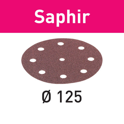 Disco de lijado Festool STF D125/8 P80 SA/25 zafiro (493127) para RO 125, ES 125, ETS 125, ETSC 125, ES-ETS 125, ES-ETSC 125, ETS EC 125, LEX 125