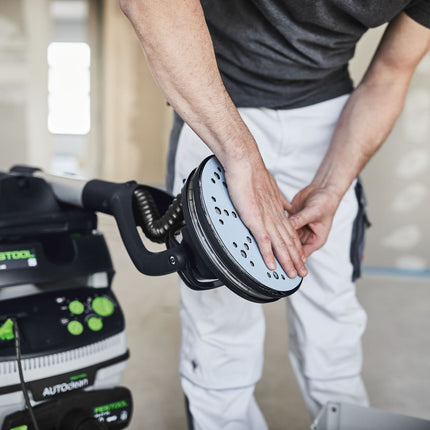 Disco de lijado Festool STF D225/128 P80 GR/5 granate (205665) para lijadoras de cuello largo PLANEX LHS 2 225 EQ(I), PLANEX 225 EQ, PLANEX LHS-E 225 easy, PLANEX LHS 2-M 225 EQ