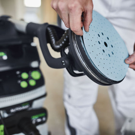 Disco de lijado Festool STF D225/128 P80 GR/5 granate (205665) para lijadoras de cuello largo PLANEX LHS 2 225 EQ(I), PLANEX 225 EQ, PLANEX LHS-E 225 easy, PLANEX LHS 2-M 225 EQ