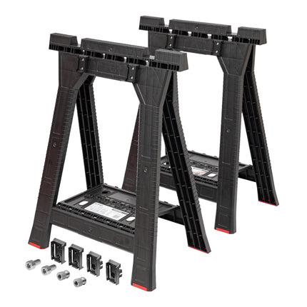 Toolbrothers RHINO Juego de caballetes de taller + Custom Connect 580 x 770 mm 350 kg de capacidad de carga