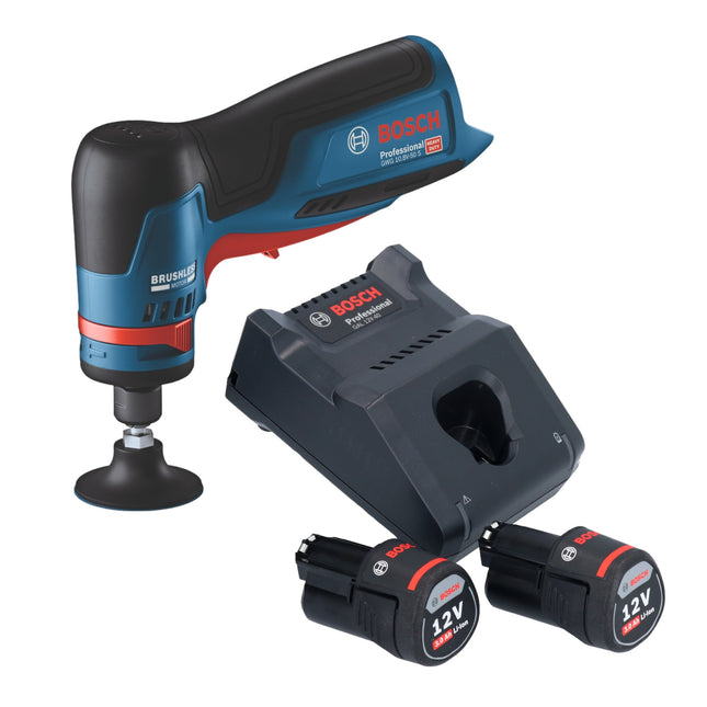 Bosch GWG 12V-50 S Amoladora recta profesional a batería 12 V 6 mm sin escobillas + 2x acumulador 3,0 Ah + cargador