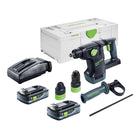 Festool KHC 18 EB-Basic Marteau combiné sans fil 18 V 2,6 J SDS-Plus Brushless + 2x batterie 4,0 Ah + chargeur + Systainer