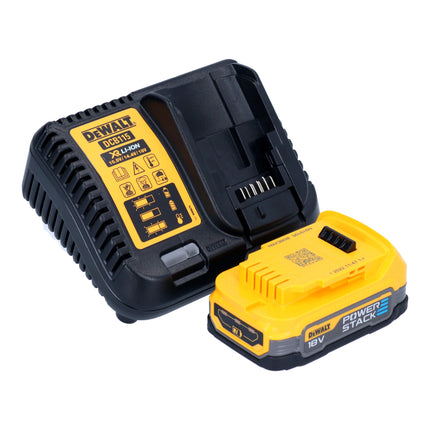 Amoladora angular a batería DeWalt DCG 409 E1T 18 V 125 mm sin escobillas + 1x batería Powerstack 1,7 Ah + cargador + TSTAK