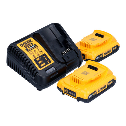 Amoladora angular a batería DeWalt DCG 409 D2T 18 V 125 mm sin escobillas + 2x baterías 2,0 Ah + cargador + TSTAK