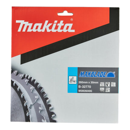Lama circolare Makita MAKBLADE 260 x 30 x 2,3 mm 40 denti ( B-32770 ) per legno