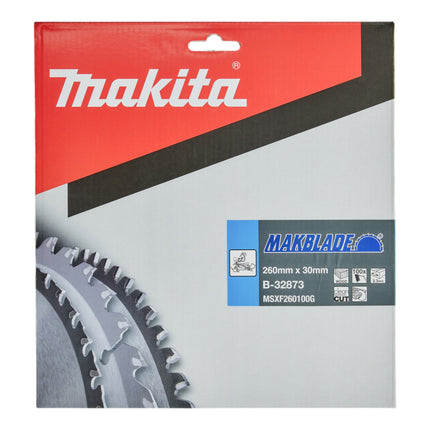 Hoja de sierra circular Makita MAKBLADE 260 x 30 x 2,3 mm 100 dientes ( B-32873 ) para madera