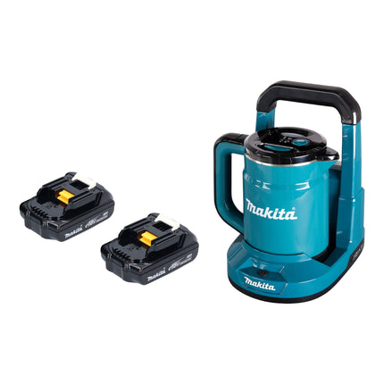 Makita DKT 360 Y2 Bouilloire sans fil 36 V ( 2x 18 V ) 0,8 L + 2x batterie 1,5 Ah - sans chargeur
