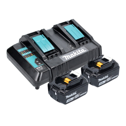 Hervidor de batería Makita DKT 360 CF2 36 V (2x 18 V) 0,8 L + 2x batería 3,0 Ah + cargador doble