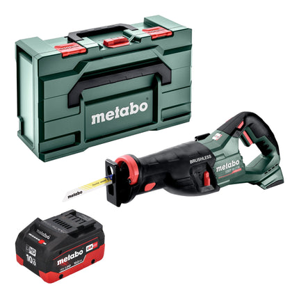 Metabo SSEP 18 LT BL sega alternativa a batteria 18 V 32 mm brushless + 1x batteria LiHD 10,0 Ah + metabox - senza caricabatterie