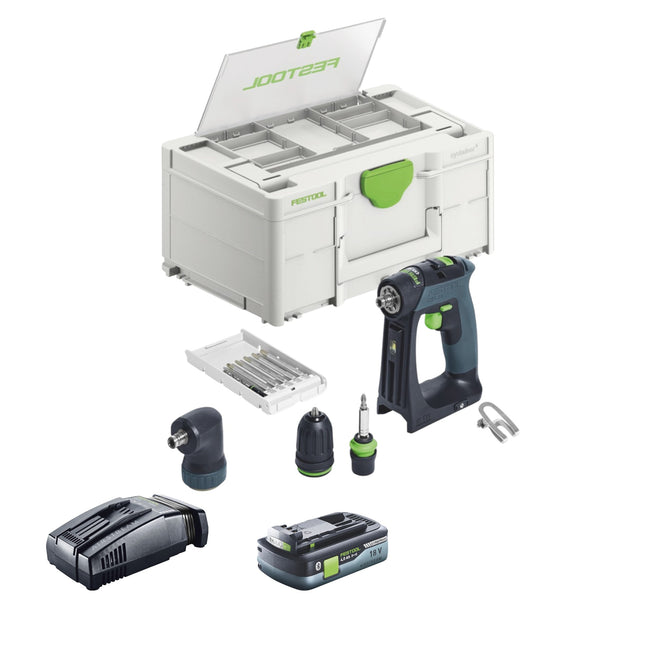 Festool CXS Basic taladro atornillador a batería 18 V 40 Nm sin escobillas + 1x batería recargable 4,0 Ah + cargador rápido + systainer