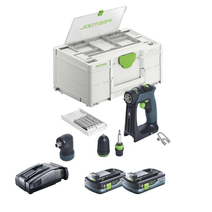 Festool CXS Basic taladro atornillador a batería 18 V 40 Nm sin escobillas + 2x batería recargable 4,0 Ah + cargador rápido + systainer