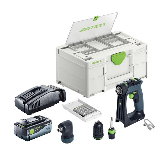 Festool CXS 18-Basic-Set cordless drill driver 18 V 40 Nm brushless + 1x battery 8.0 Ah + quick charger + systainer