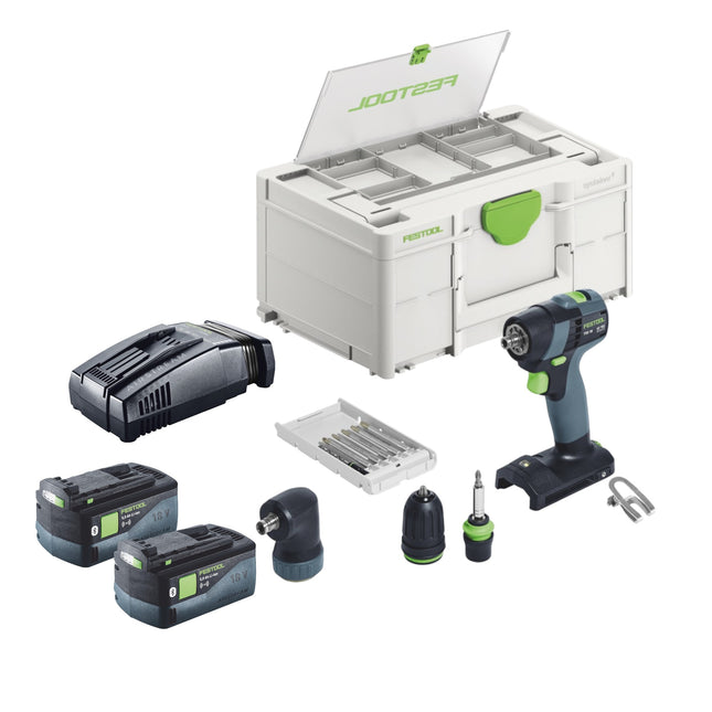 Festool TXS 18-Basic-Set cordless drill driver 18 V 40 Nm brushless + 2x battery 5,0 Ah + quick charger + systainer