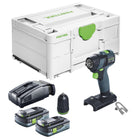 Festool TXS 18-Basic taladro atornillador a batería 18 V 40 Nm sin escobillas + 2x batería recargable 4,0 Ah + cargador rápido + systainer