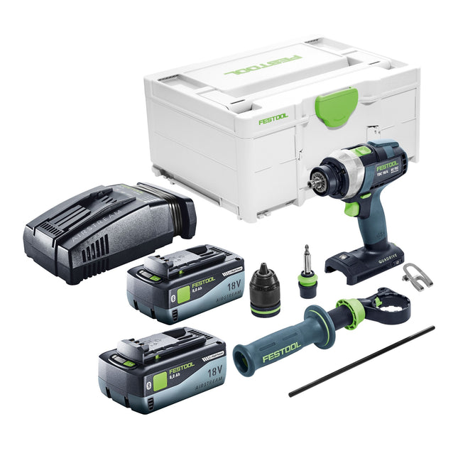 Trapano avvitatore a batteria Festool TDC 18/4 Basic 18 V 75 Nm brushless + 2x batteria ricaricabile 8,0 Ah + caricatore rapido + systainer