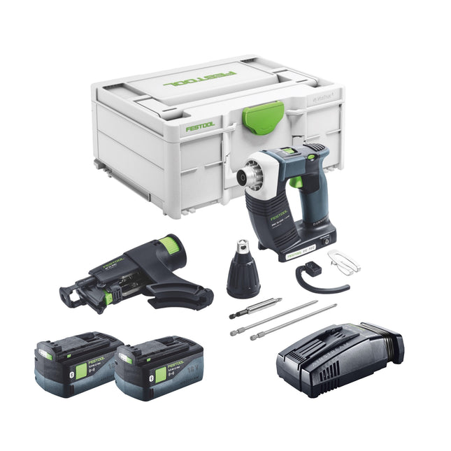 Festool DURADRIVE DWC 18-4500 Basic cordless construction screwdriver 18 V 14 Nm brushless + 2x rechargeable battery 5.0 Ah + quick charger + systainer