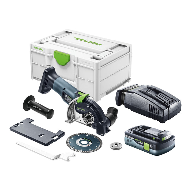 Festool DSC-AGC 18-125 FH Basic sistema de corte a mano libre sin cable 18 V 125 mm sin escobillas + 1x batería recargable 4,0 Ah + cargador rápido + systainer
