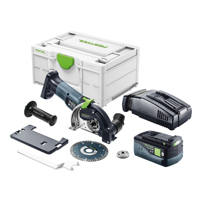 Festool DSC-AGC 18-125 FH EB-Basic sistema de corte a mano libre sin cable 18 V 125 mm sin escobillas + 1x batería recargable 5,0 Ah + cargador rápido + systainer