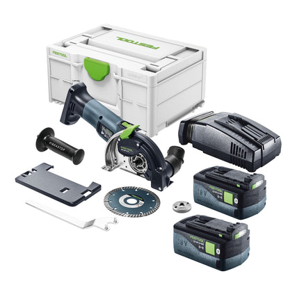 Festool DSC-AGC 18-125 FH EB-Basic cordless freehand cutting system 18 V 125 mm brushless + 2x rechargeable battery 5.0 Ah + quick charger + Systainer
