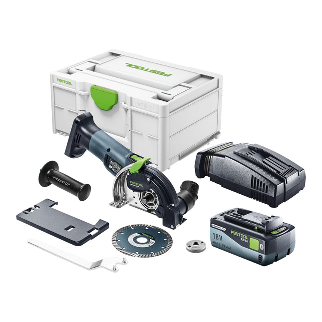 Festool DSC-AGC 18-125 FH Basic sistema de corte a mano libre sin cable 18 V 125 mm sin escobillas + 1x batería recargable 8,0 Ah + cargador rápido + systainer