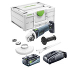 Festool AGC 18-125 EB-Basic cordless angle grinder 18 V 125 mm brushless + 1x rechargeable battery 8.0 Ah + quick charger + Systainer
