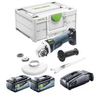 Festool AGC 18-125 EB-Basic cordless angle grinder 18 V 125 mm brushless + 2x battery 8.0 Ah + quick charger + Systainer