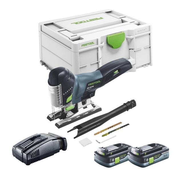 Festool CARVEX PSC 420 EB-Basic Scie sauteuse pendulaire sans fil 18 V 120 mm Brushless + 2x batterie 4,0 Ah + chargeur rapide + Systainer