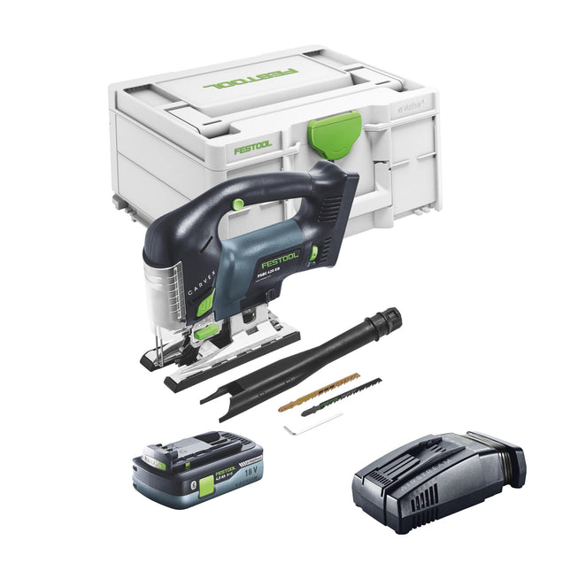 Festool CARVEX PSBC 420 EB-Basic sierra de calar pendular sin cable 18 V 120 mm sin escobillas + 1x batería recargable 4,0 Ah + cargador rápido + Systainer