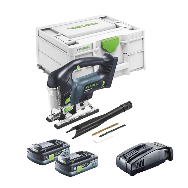 Festool CARVEX PSBC 420 EB-Basic sierra de calar pendular sin cable 18 V 120 mm sin escobillas + 2x batería recargable 4,0 Ah + cargador rápido + Systainer
