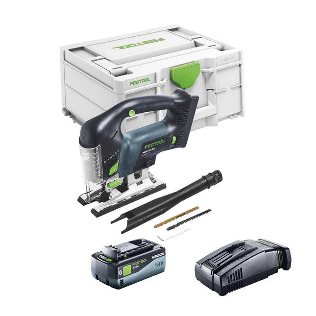 Festool CARVEX PSBC 420 EB-Basic cordless pendulum action jigsaw 18 V 120 mm brushless + 1x rechargeable battery 8.0 Ah + quick charger + Systainer