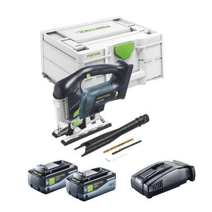 Festool CARVEX PSBC 420 EB-Basic cordless pendulum action jigsaw 18 V 120 mm brushless + 2x rechargeable battery 8.0 Ah + quick charger + Systainer