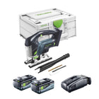 Festool CARVEX PSBC 420 EB-Basic cordless pendulum action jigsaw 18 V 120 mm brushless + 2x rechargeable battery 8.0 Ah + quick charger + Systainer