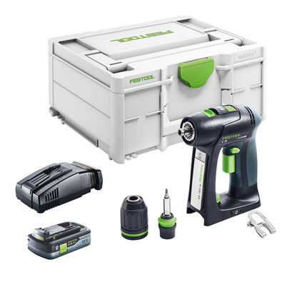 Festool C 18 Basic Trapano avvitatore a batteria 18 V 45 Nm Brushless + 1x batteria 4,0 Ah + caricabatteria rapido + Systainer