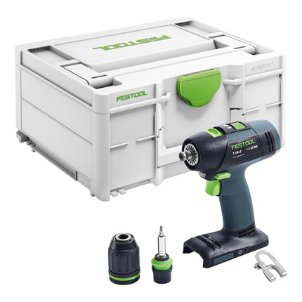 Festool T 18+3 Basic taladro atornillador a batería 18 V 50 Nm sin escobillas + 1x batería 8,0 Ah + cargador rápido + systainer